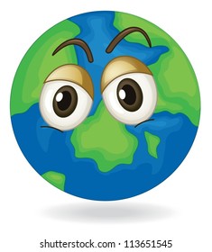 illustration of a silent earth globe on a white background