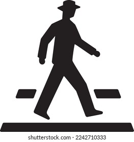 Illustration of a silhouette of an adult man walking