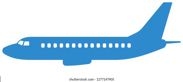 Illustration of the silhouette aeroplane side view
