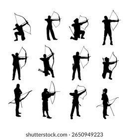 silhueta de ilustração do conjunto de coleção archer