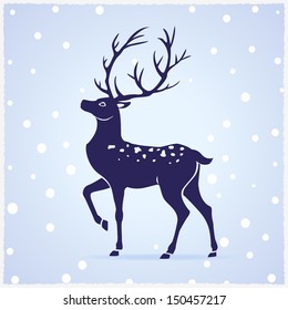 illustration silhouette of beautiful deer