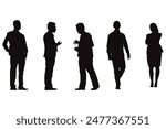 Illustration of Silhouette business people