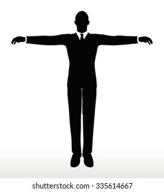 illustration in silhouette of  businessman default pose