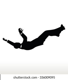 Illustration In Silhouette Of Businessman Falling