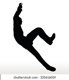 illustration in silhouette of  businessman underhanging