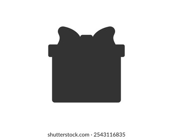 Illustration of a silhouette of a Christmas gift box.