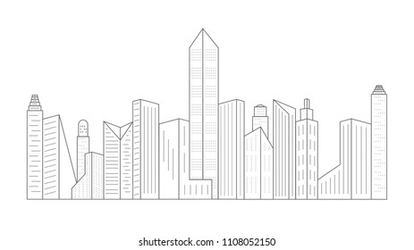 An illustration and silhouette of the city complex