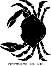 Illustration of a silhouette of a crab in the image of a crab