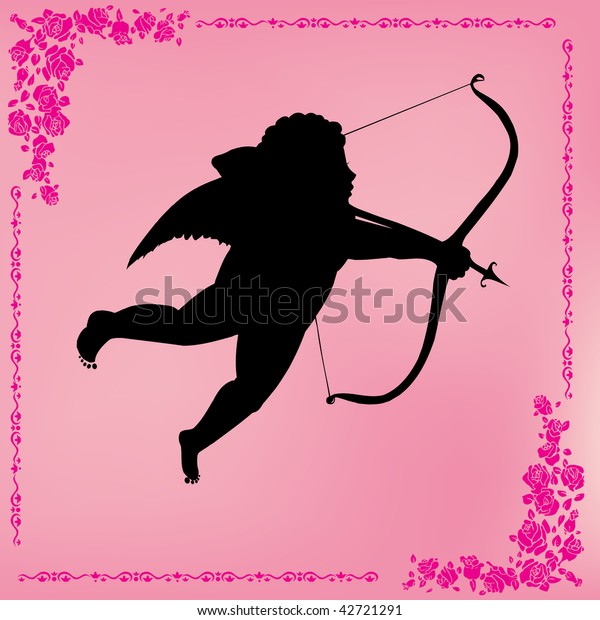 Illustration Silhouette Cupid Arrow On Pink Stock Vector Royalty Free 42721291 Shutterstock 4369