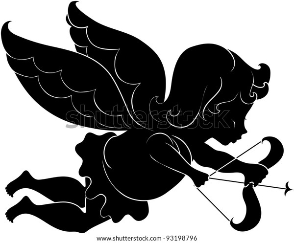 Illustration Silhouette Cupid Bow Arrow Stock Vector Royalty Free 93198796 Shutterstock 4924