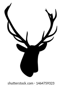 Illustration silhouette of a deer head