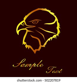 the illustration - the silhouette of a eagle in gold.
