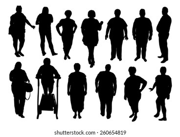 Illustration Of Silhouette Fat People