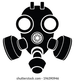 Illustration Silhouette Gas Mask On White Stock Vector (Royalty Free ...