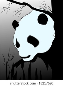 Illustration of a silhouette of a giant panda