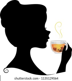 Woman Drinking Tea Cartoon Images Stock Photos Vectors Shutterstock