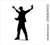 
Illustration silhouette of hip hop dancer.