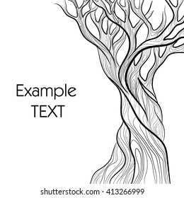 Illustration of silhouette of a huge and beautiful tree