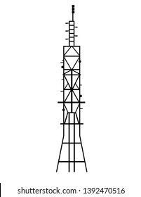 Illustration Of The Silhouette Of The Huge TV Tower
