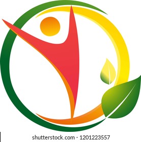 Illustration silhouette of human in a circle, a logo for coaching