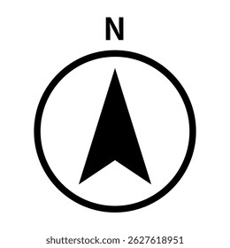 Illustration of a silhouette icon of a compass