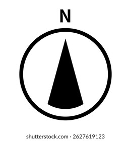 Illustration of a silhouette icon of a compass