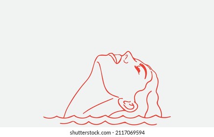 Illustration of a silhouette of a lady looking up.