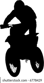 illustration with silhouette of man on motorcycle