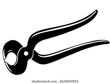 Illustration of a silhouette of a metal pincers