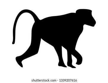 illustration of a silhouette monkey