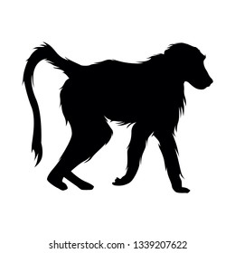 illustration of a silhouette monkey