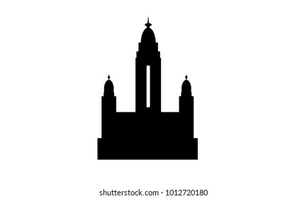 illustration of silhouette of national pantheon of Caracas in Venezuela