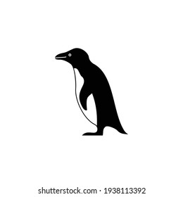 Illustration silhouette penguin bird arctic logo design vector