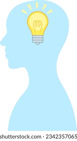 Illustration of a silhouette of a person who had an idea