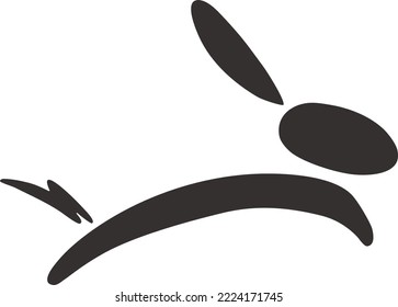 illustration of a silhouette rabbit simple logo