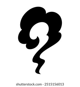 Illustration silhouette of smoke with a Chinese-style vortex