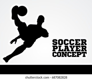 An illustration of a silhouette soccer player kicking the football ball