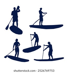 illustration silhouette stand up paddleboard collection