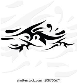 illustration with silhouette of tattoo on a white background  for your design