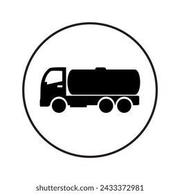 illustration of a silhouette of truck on isolated white background