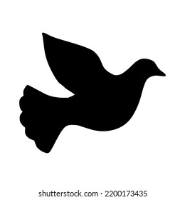 Illustration Silhouette Vector of Bird Cartoon Isolated White