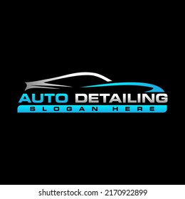 Illustration silhouette vector graphic of auto detailing servis logo design template