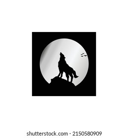 Illustration Silhouette Wolf Barking Black White Stock Vector (Royalty ...