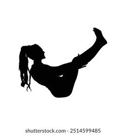 Illustration silhouette of woman doing yoga vector