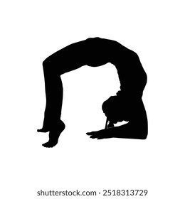 Illustration silhouette of woman doing yoga illustration