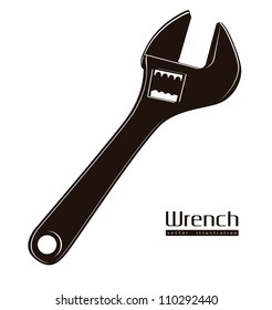 Illustration of silhouette of wrench, vector illustration