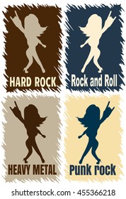 Illustration silhouettes of a fan