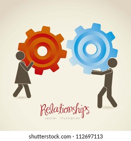 Illustration of silhouettes with ideas, brainstorming, different ways of thinking, Vector Illustration