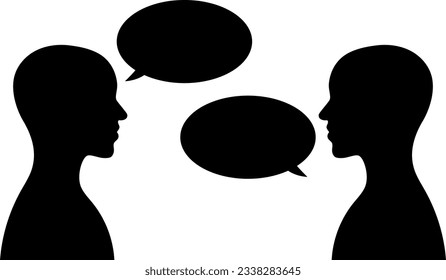 Illustration of silhouettes of people having a conversation