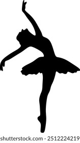 Illustration silhouettes in professional ballet dance drawing art